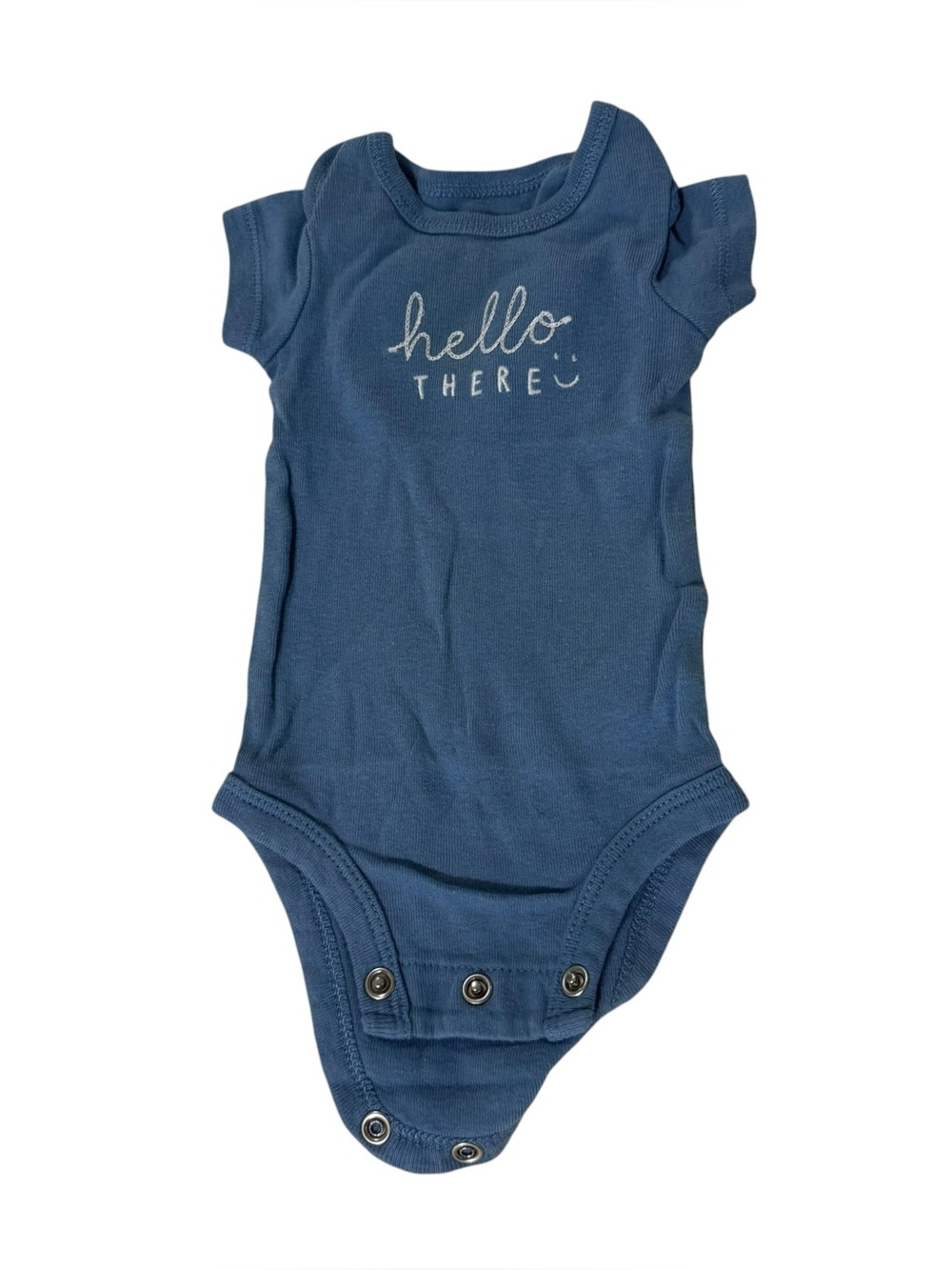 Carters Light Blue Hello There Short Sleeve Bodysuit NB